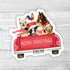 Funny Farm Christmas Truck Die Cut Sticker