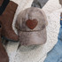 Leopard Heart Leather Hat Patch