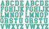 Turquoise Chenille Glitter Letters Sticker Sheet