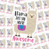 Llama Just Say Youre Awesome Packaging Sticker Sheet