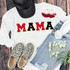 Chenille Embroidered Patch MAMA in Red and Black