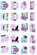 Book Lover Reading Variety Pack Sticker Sheet, collection of colorful stickers featuring book-related phrases and designs including glasses, teacups, and books.