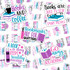 Book Lover Reading Variety Pack Sticker Sheet, colorful stickers featuring book-themed phrases and graphics for book enthusiasts and readers.