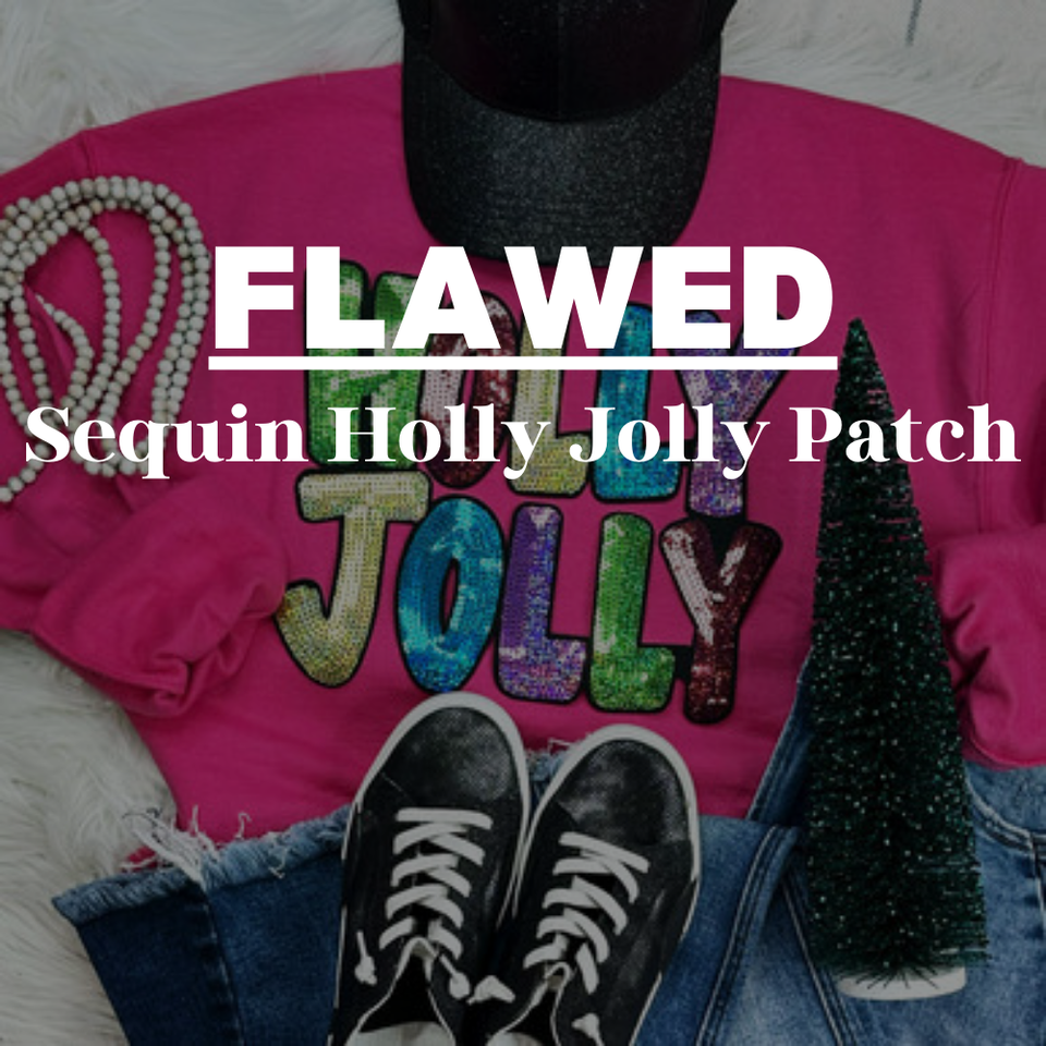 FLAWED Sequin Holly Jolly Patch *READ DESCRIPTION*