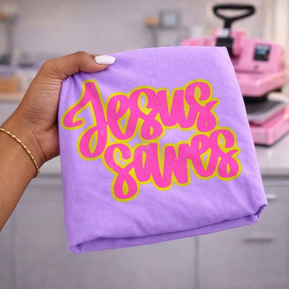 Jesus Saves DTF Transfer | Retro Faith Design