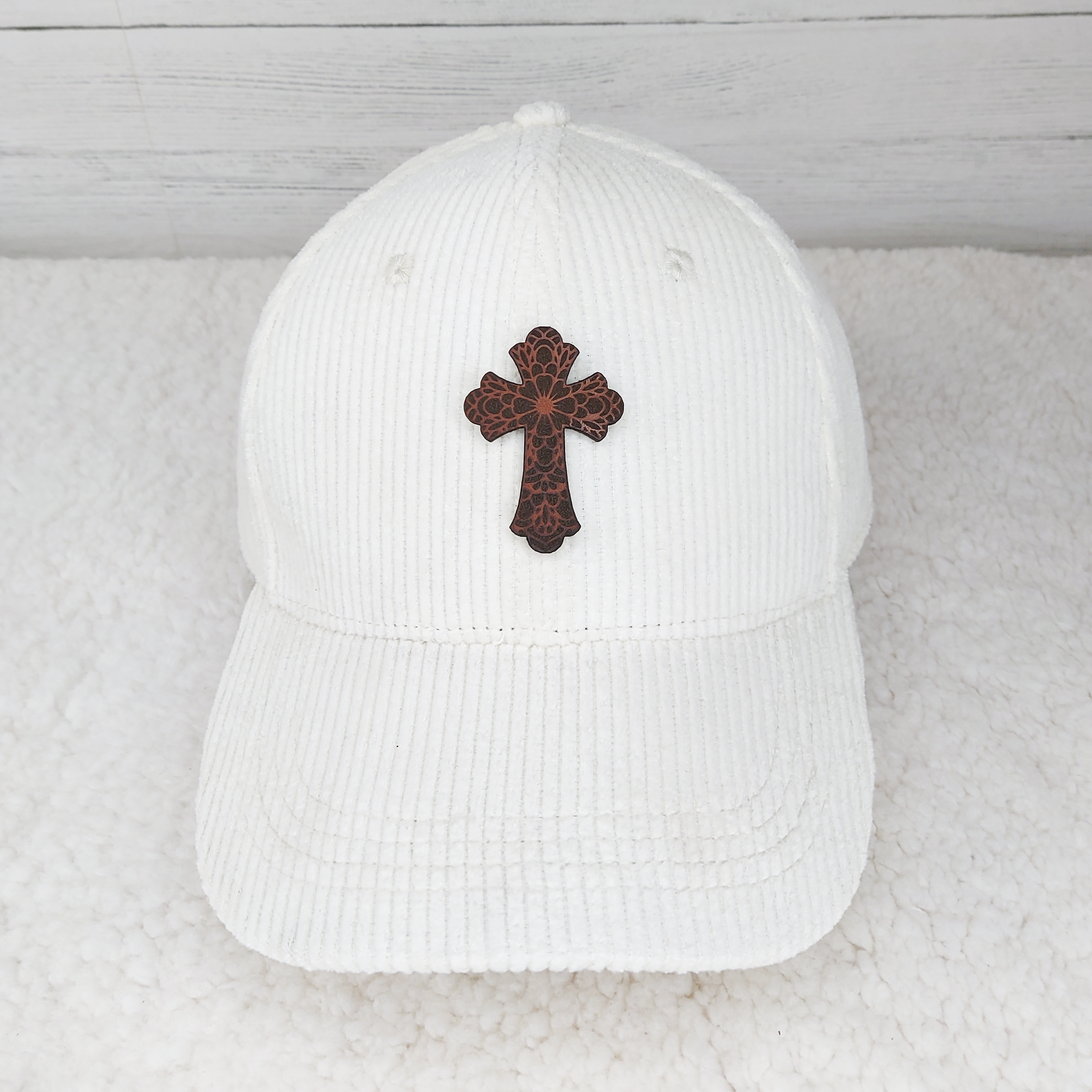 Ornate Cross Leather Patch