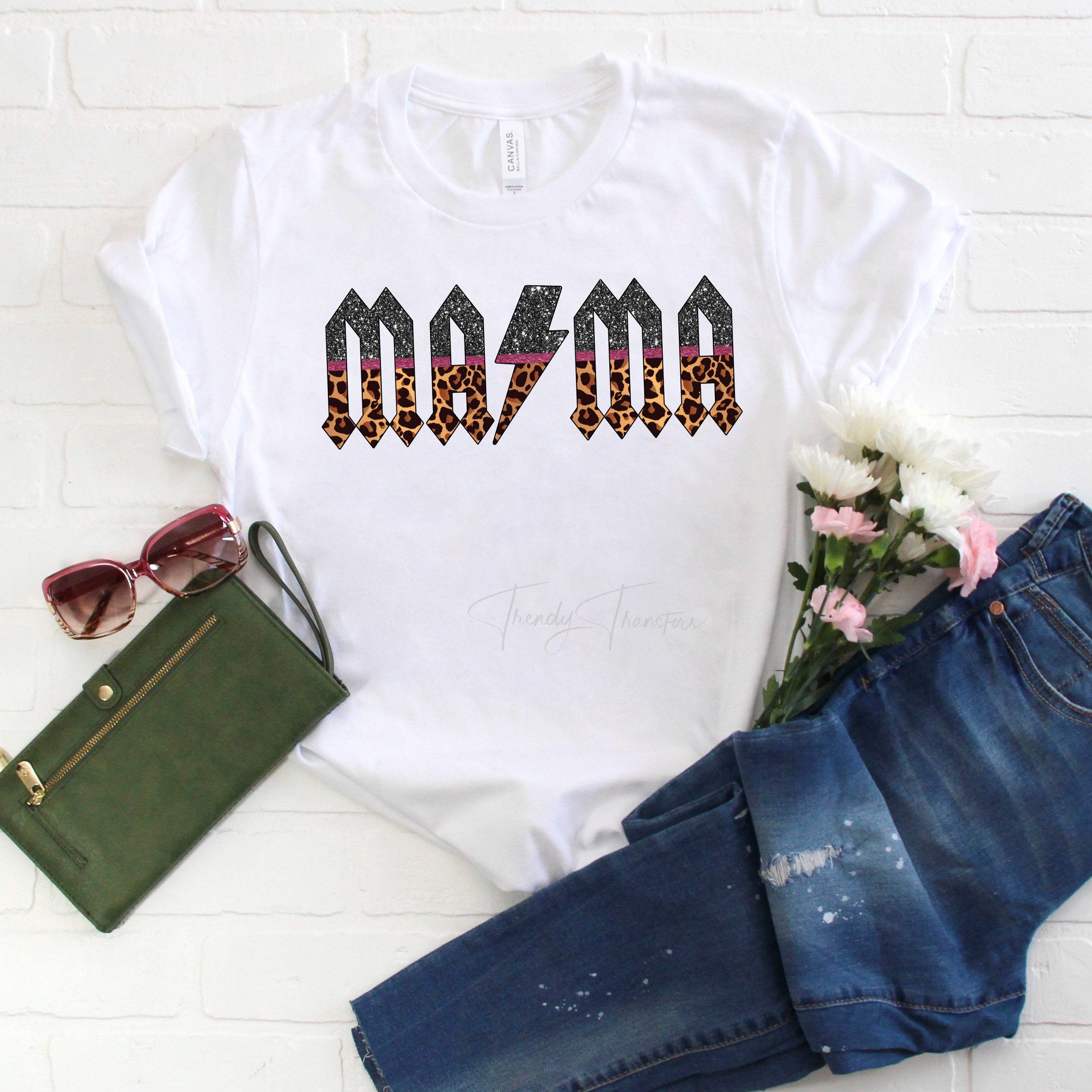 AC DC fan art MAMA leopard Sublimation Transfer - Trendy Transfers