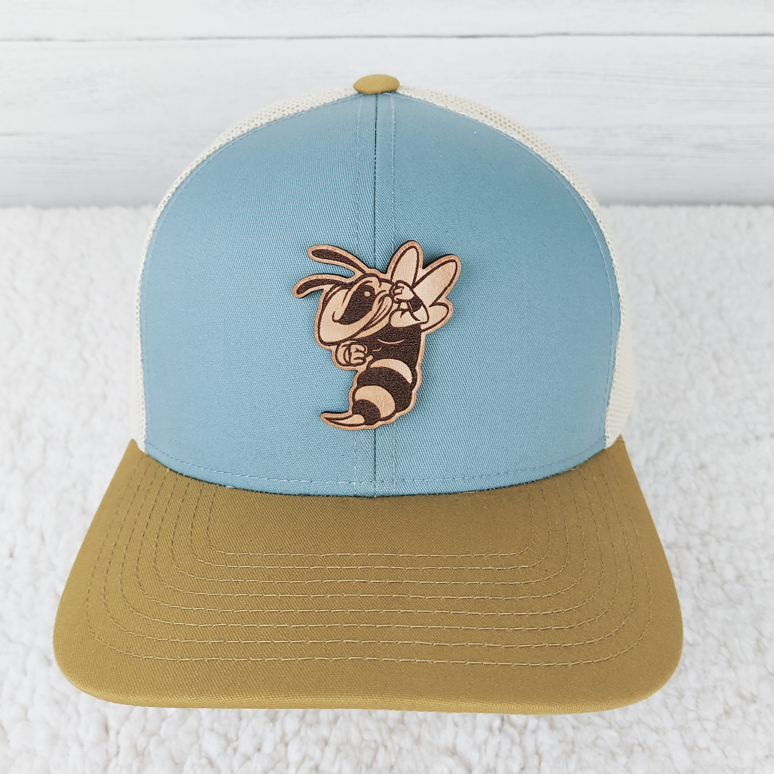 Tiger Mascot Leather Hat Patch