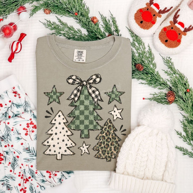 Juneteenth Patch Mixed Pattern Christmas Trees DTF Transfer | Holiday