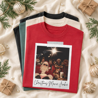 Juneteenth Patch Christmas Movie Junkie DTF Transfer | Funny Holiday Design