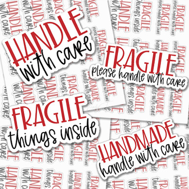 Fragile Handle With Care Variety Pack Sticker Sheet - Trendy Transfers