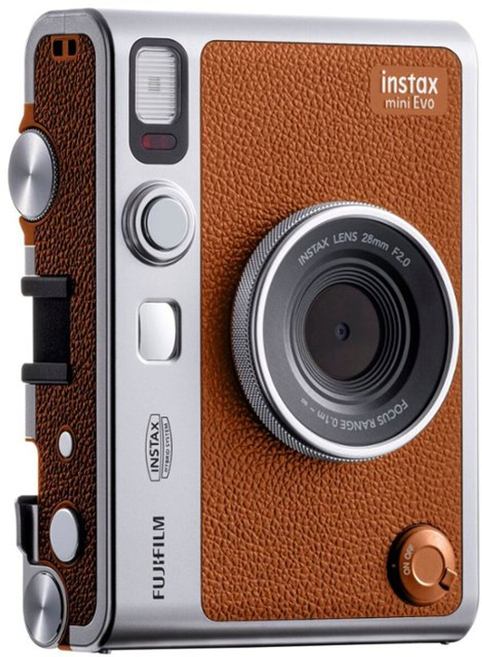 FUJIFILM instax mini Evoブラウン カメラ FUJIFILM INSTAX MINI EVO Hybrid Instant Camera (Brown