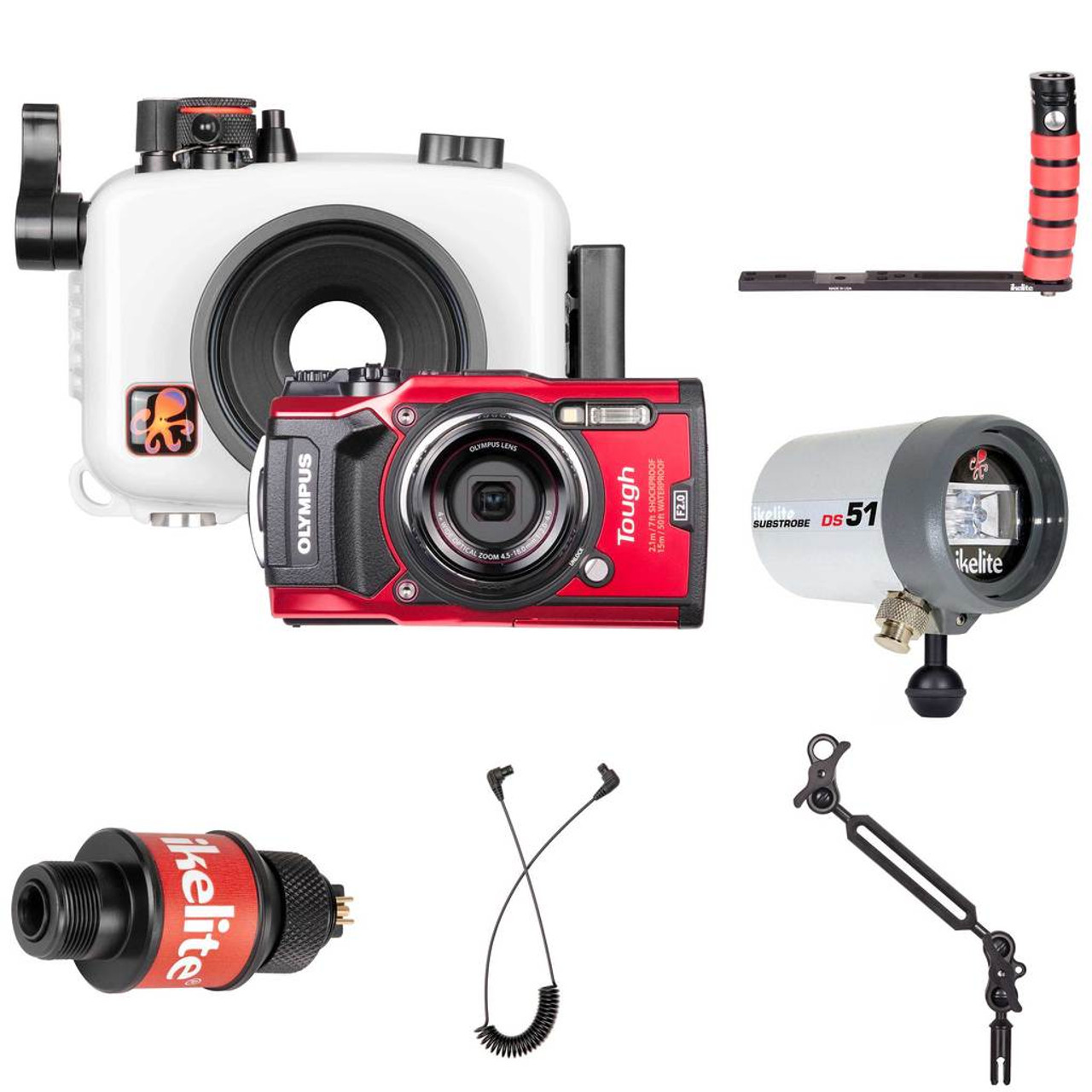 Ikelite Underwater Housing, Olympus Tough TG-5 Camera and Strobe