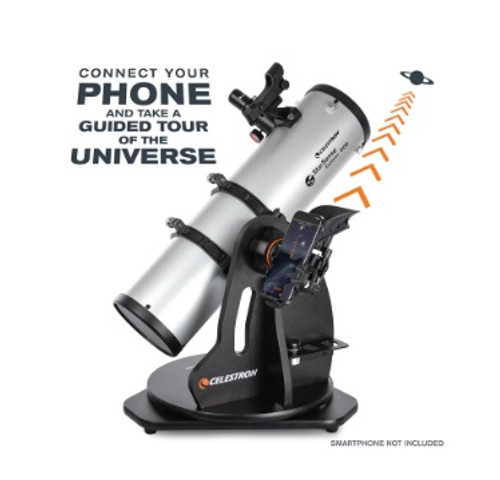 CELESRTON STARSENSE EXPLORER 130MM SMARTPHONE APP-ENABLED TABLETOP DOBSONIAN TELESCOPE in use
