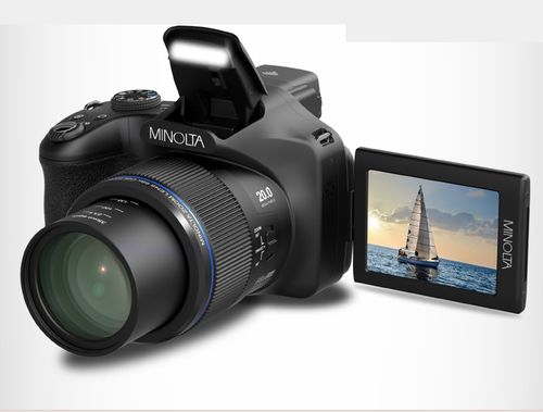 MINOLTA MN68Z Dimage 20 MP / 4K Bridge Camera w/68x Optical Zoom (Black)