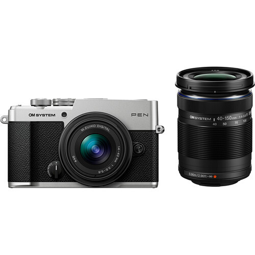 OM SYSTEM PEN Mirrorless Camera with 14-42mm III and 40-150mm R Lenses