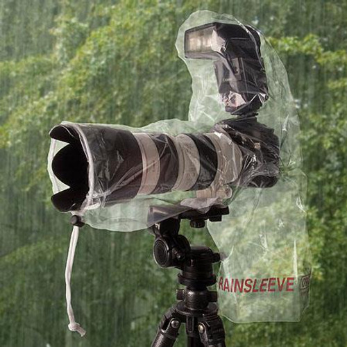 Op/Tech 14" SLR Rainsleeve-Flash, for Digital & Film Cameras with Lenses up to 7" Diameter, 14" Long, plus Camera Shoe-mounted Flash - 2 Pieces