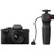 Panasonic Lumix DC-G100 Mirrorless Digital Camera with 12-32mm Lens next to tripod grip