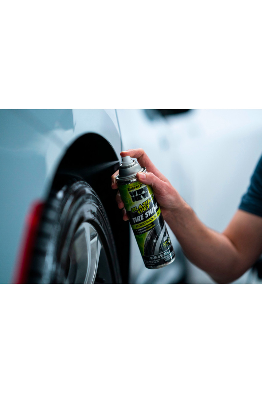 Blazing Wet Tire Shine - Rust-Oleum Wipe New