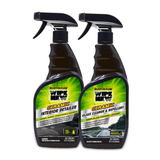 Two spray bottles of Rust-Oleum Wipe New products: Ceramic Interior Detailer and Glass Cleaner & Repellent.