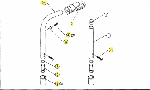 TiLite Aluminum Backrest Push Tube Assembly