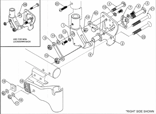 TiLite Backrest Hinge w/Armrests Assembly  - T Series