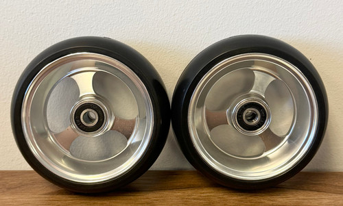 Quickie 4"x 1.5" Silver Aluminum Soft Roll Caster (Pair) (OVERSTOCK)