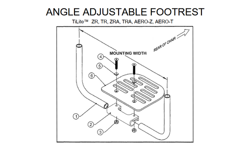 TiLite Angle Adjustable Aluminum Footrest