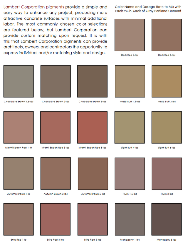 LAMBERT CEMENT COLORS - SBSConcrete Products