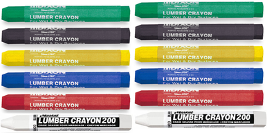 Lumber Crayon #200, 1/2 in dia, 4.75 in L, Red