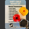 Buick Verano manual transmission shift cable repair includes easy installation replacement bushing one for each of the different style of cable end shape round or oblong.