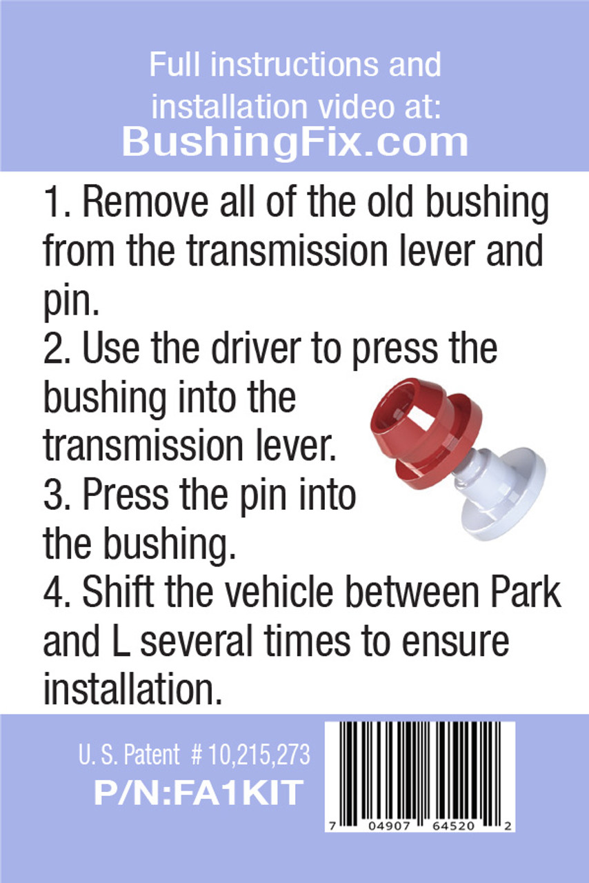 Ford Mustang FA1KIT™ Transmission Shift Lever / Linkage Replacement Bushing Kit easy to follow instructions for DIY.