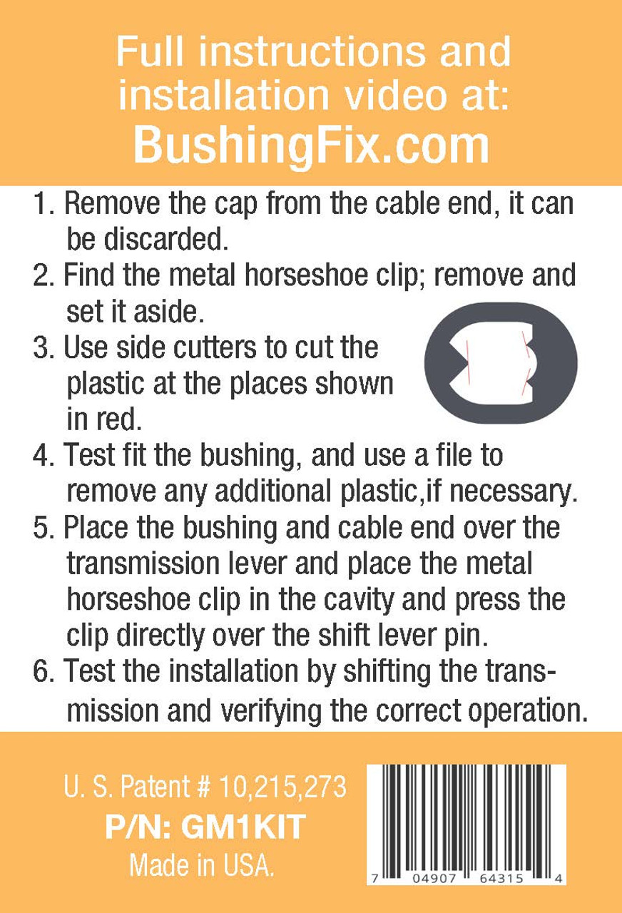 GMC Yukon XL transmission shift cable repair kit