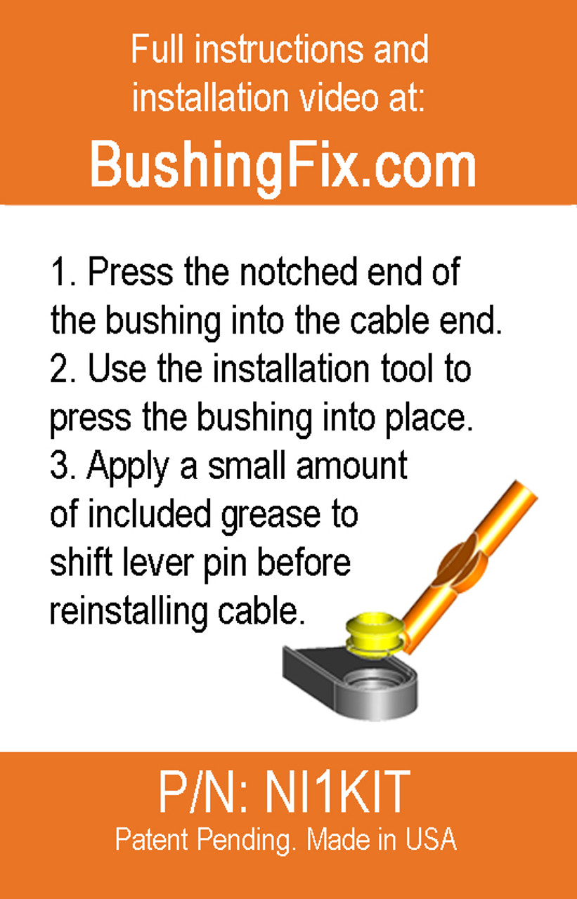 NI1KIT shift bushing repair for transmission cable