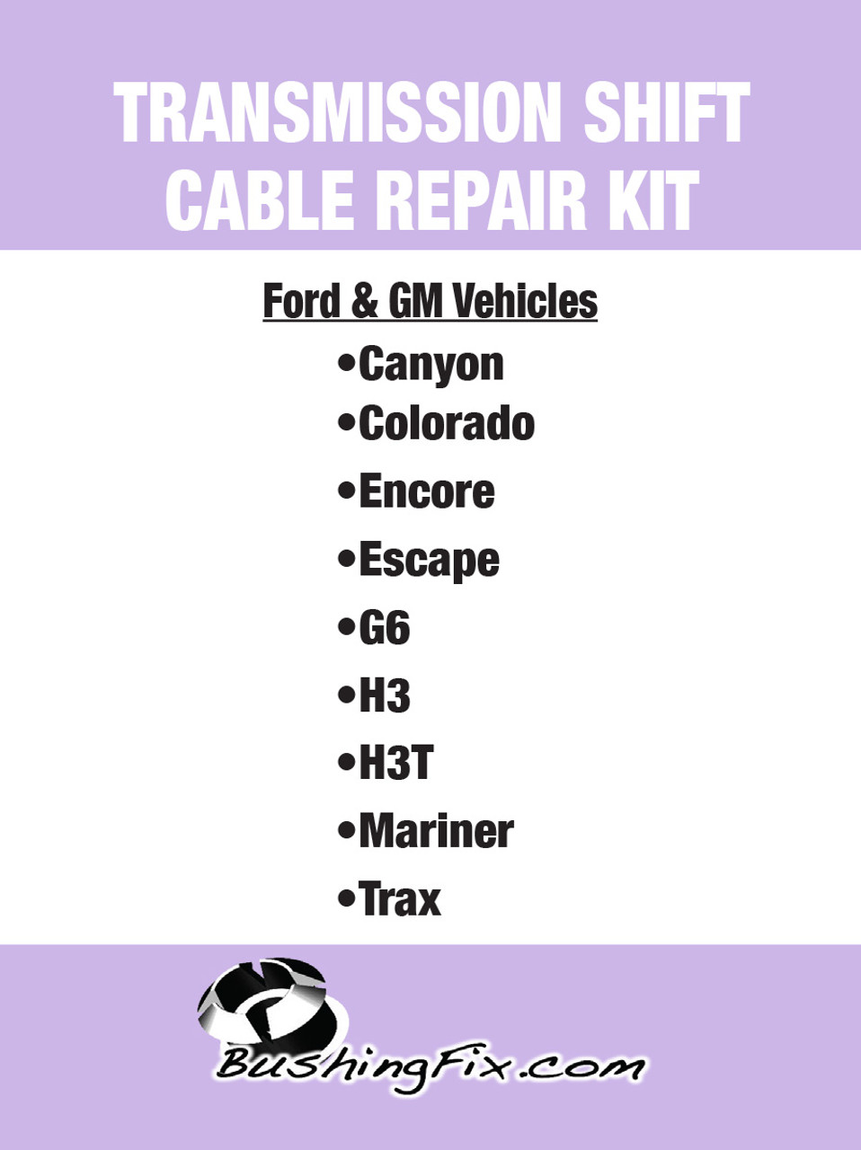 Chevrolet Trax shift cable repair kit includes custom cable end repair part