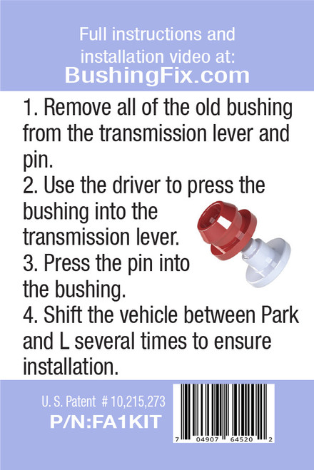 Mercury Monterey FA1KIT™ Transmission Shift Lever / Linkage Replacement Bushing Kit easy to follow instructions for DIY.