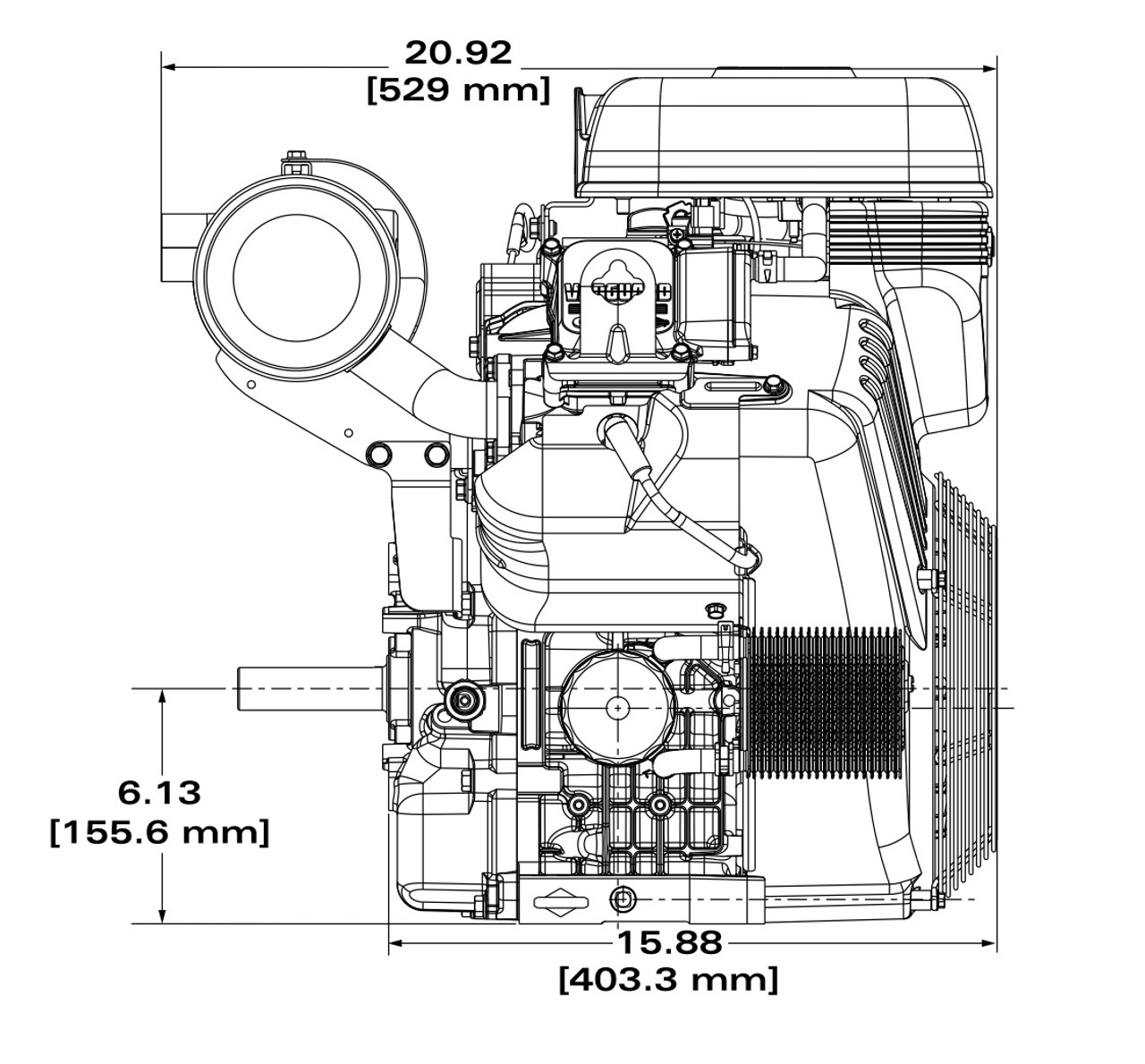 Vanguard 40hp EFI MARINE V twin Engine 1-1/8