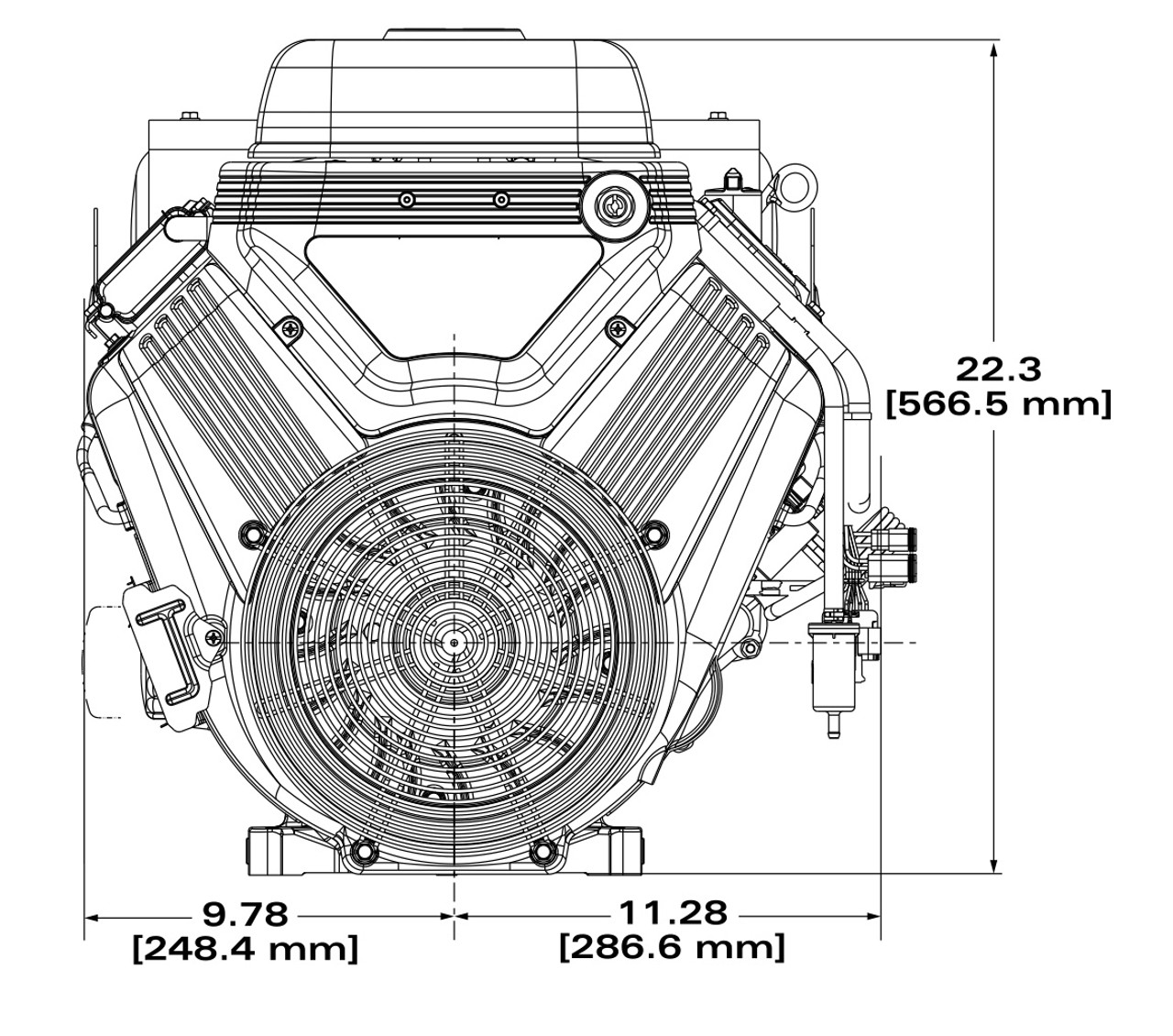 Vanguard 40hp EFI MARINE V twin Engine 1-1/8