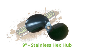 9" PROPELLER - STAINLESS - HEX HUB - 5/8" HEX