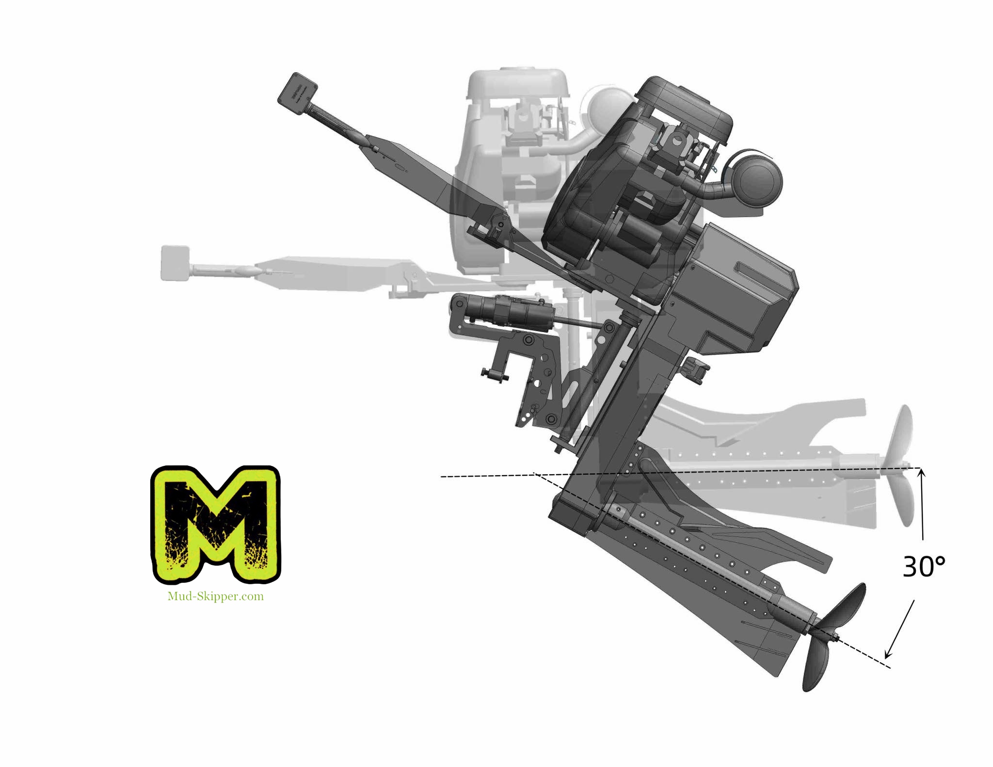 Mud-Skipper 40hp Surface Drive PRO*R w/ Reverse FULLY ASSEMBLED