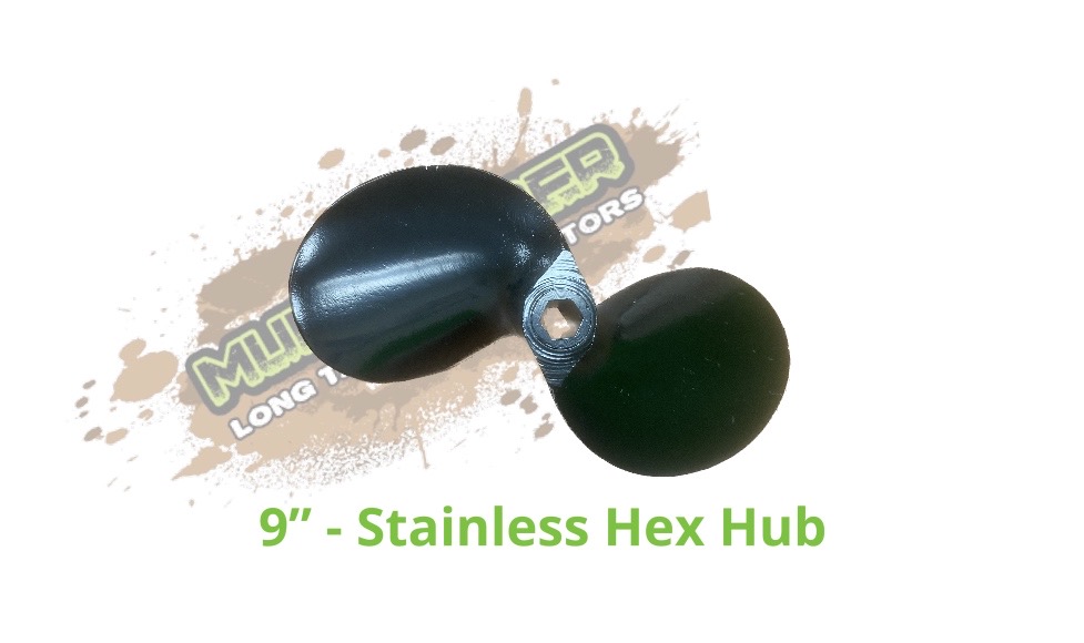 9" PROPELLER - STAINLESS - HEX HUB - 5/8" HEX