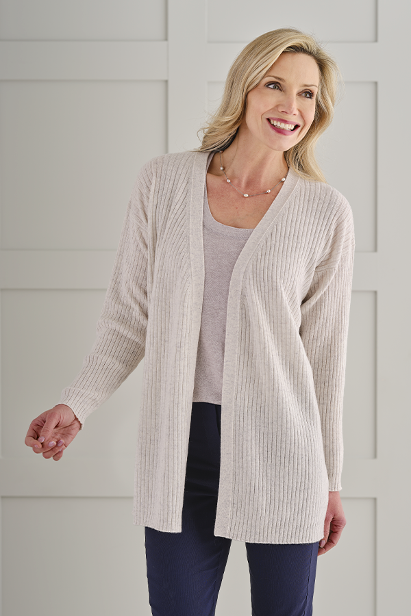 Carla Cashmere Rib Cardigan