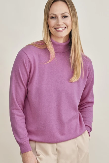 Tracy Cashmere Roll Collar Sweater in Bouquet