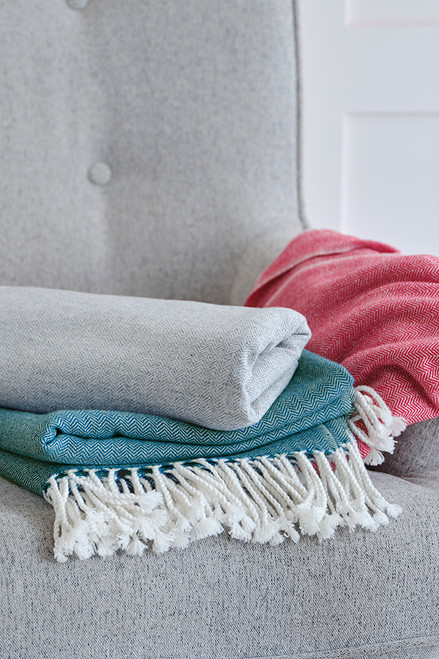 Cashmere Herringbone Throw