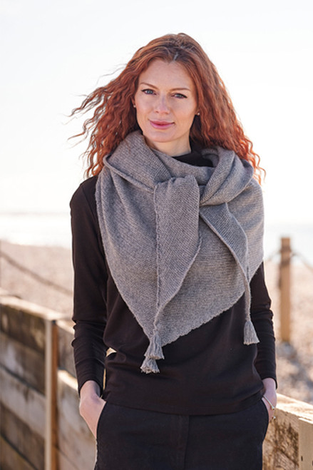 Cashmere 8 Ply Triangle Shawl Husky