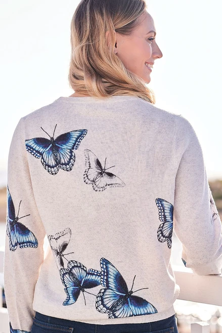 Mariposa Butterfly Printed Crew