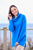 Jessica Cowl Neck Cashmere Tunic Sweater in Dragonfly