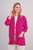 Georgina 4 Ply Cashmere Edge to Edge Cardigan in Lipstick