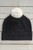 Cashmere Cable Bobble Hat in Black