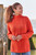 Leila 6 Ply Cashmere Cable High Neck in clementine
